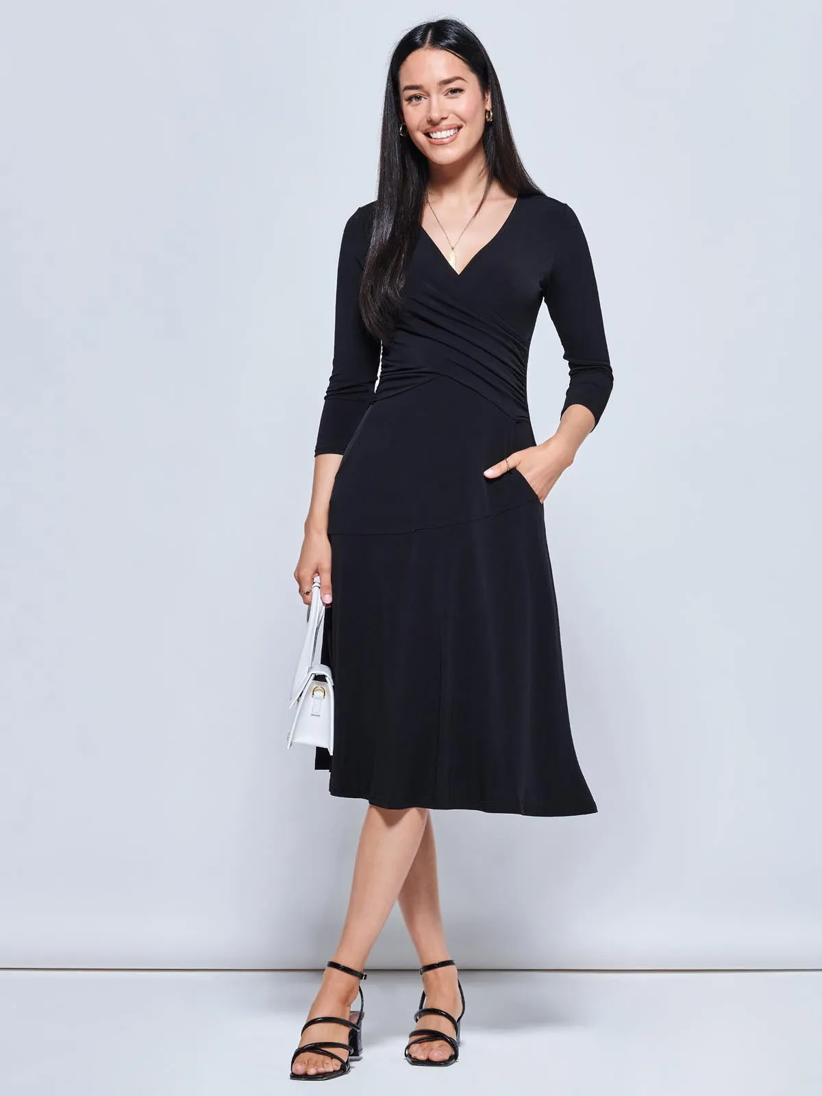 Quane Jersey Fit & Flare Dress, Black