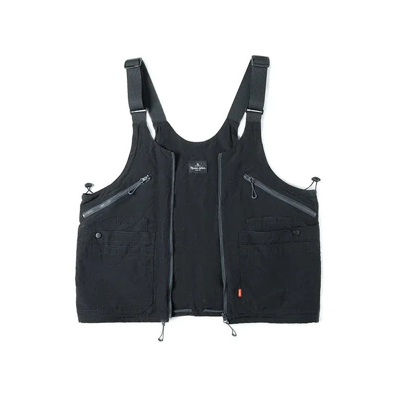 Retro Multi Pocket Sleeveless Nylon Vest - Workwear