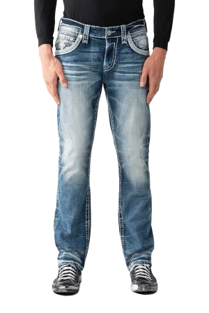 Rock Revival Men's Seagrass J200 Straight 34 Denim Jeans