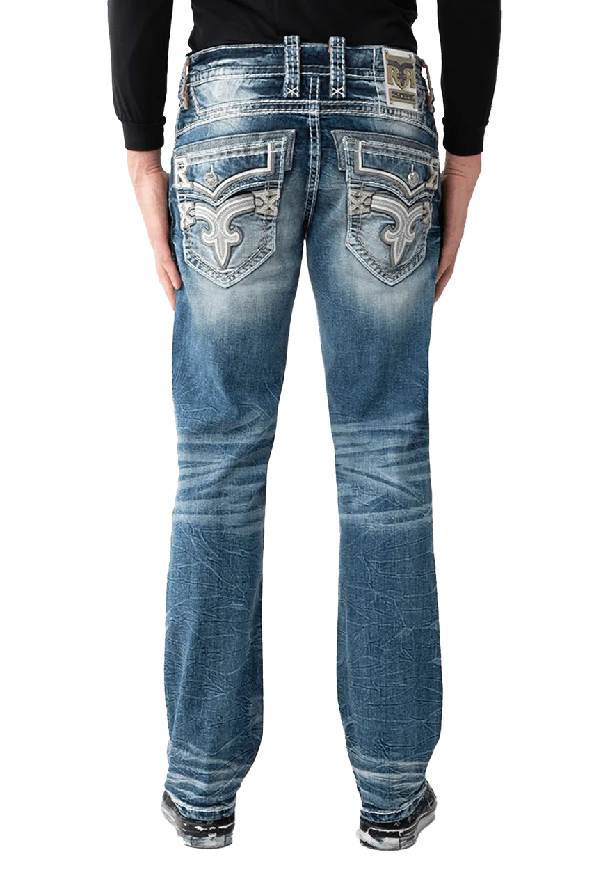 Rock Revival Men's Seagrass J200 Straight 34 Denim Jeans