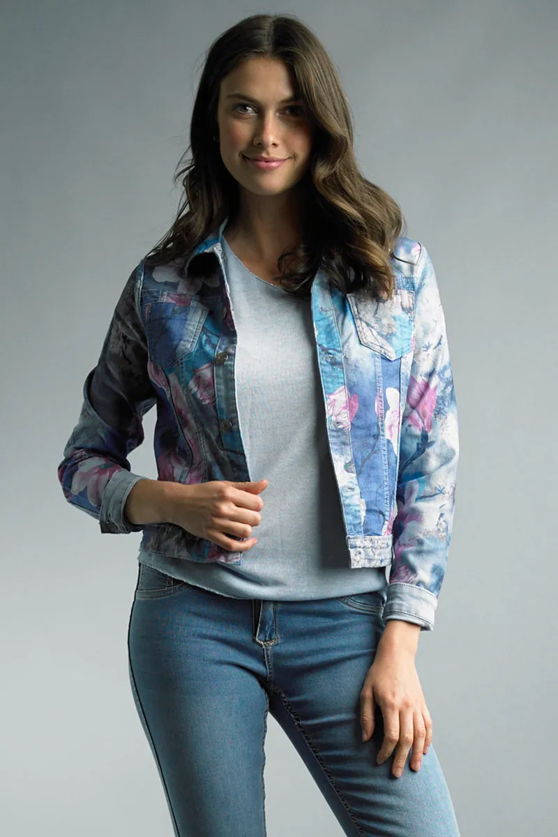 Sky Blue Purple Reversible Jean Jacket