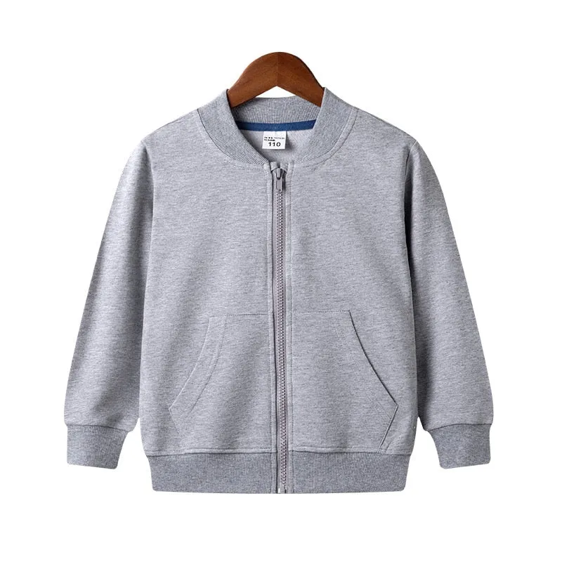 Solid Cotton Comfortable Zipper Fleece