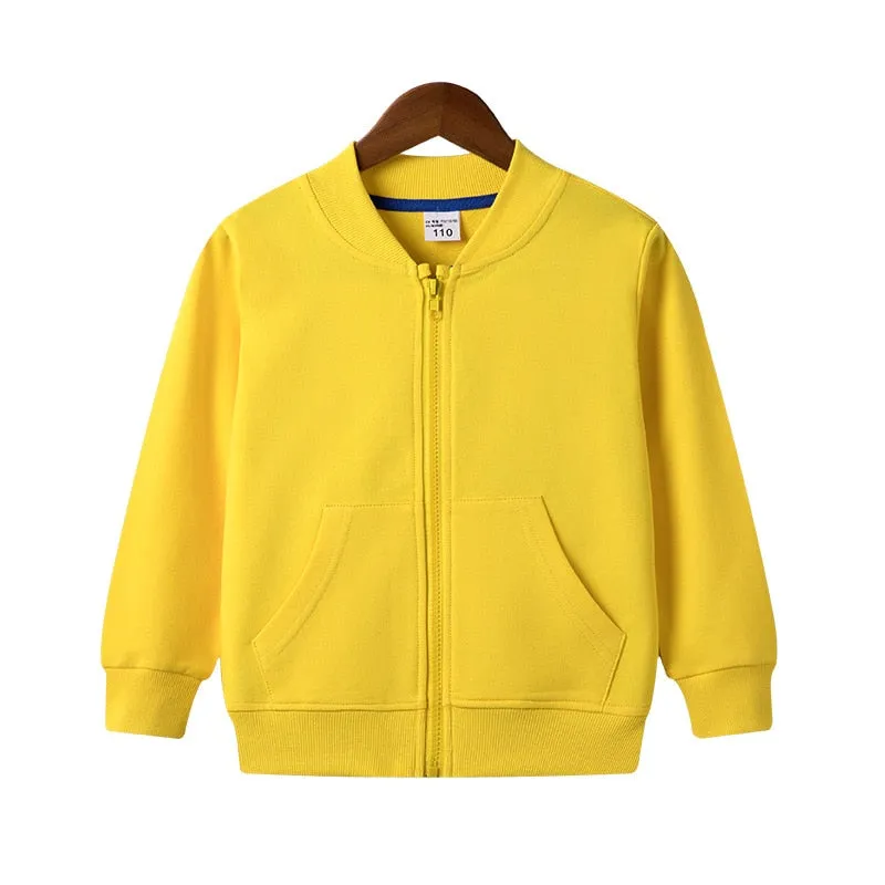 Solid Cotton Comfortable Zipper Fleece