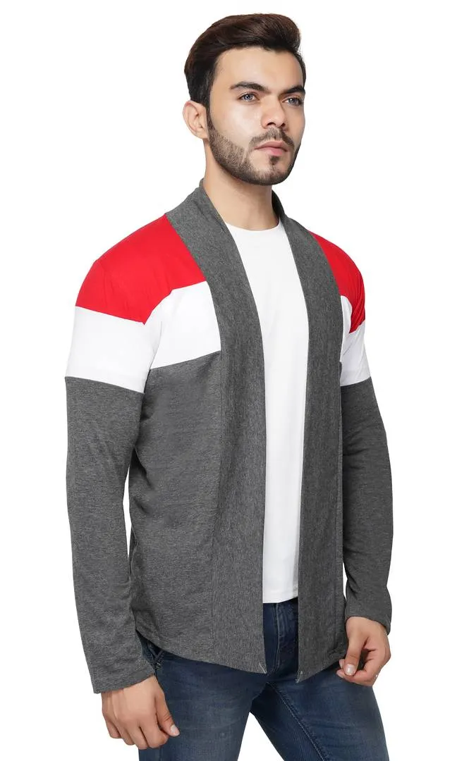 Stylish Straight Full Sleeve Multicolour Shrug For Men