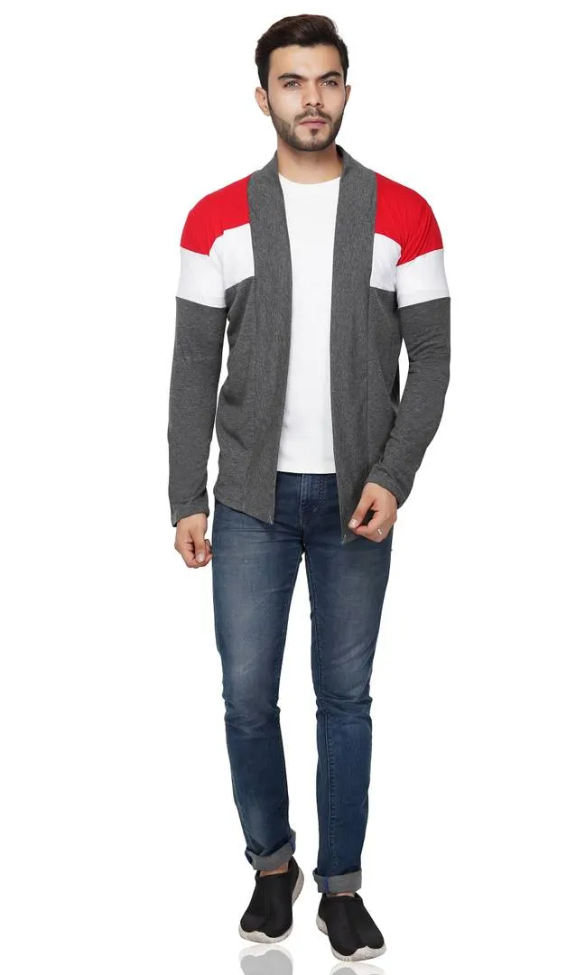 Stylish Straight Full Sleeve Multicolour Shrug For Men