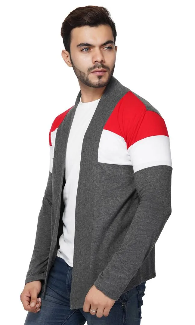 Stylish Straight Full Sleeve Multicolour Shrug For Men