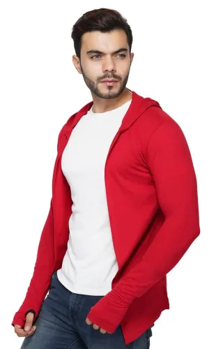 Stylish Straight Full Sleeve Red Shrug For Men