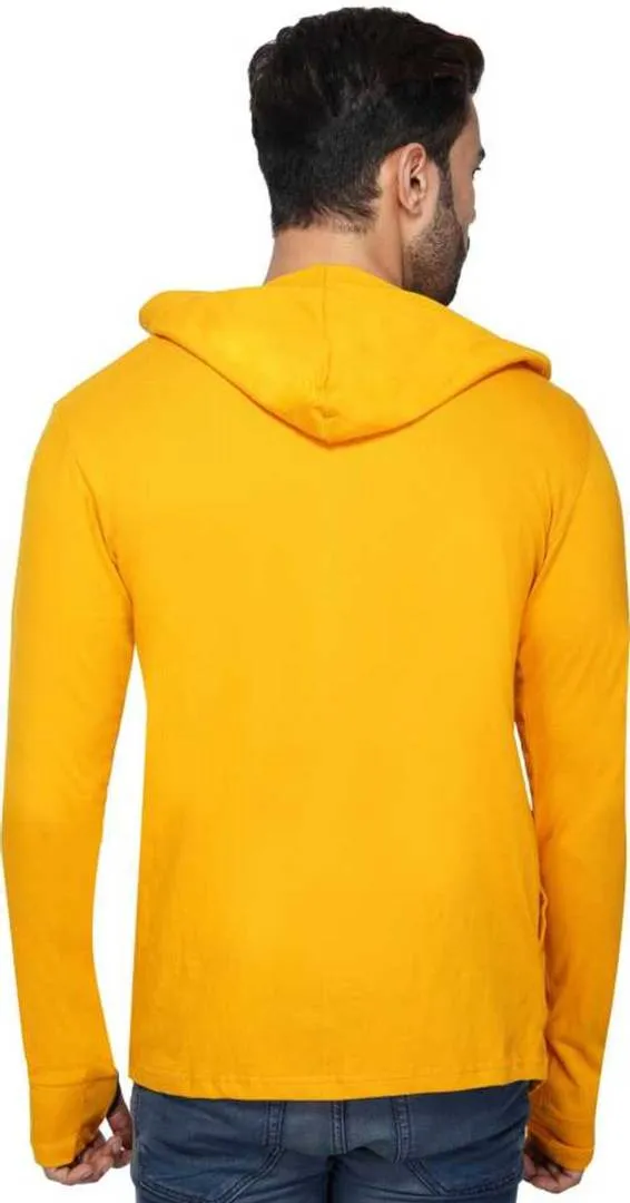 Stylish Straight Full Sleeve Yellow Shrug For Men