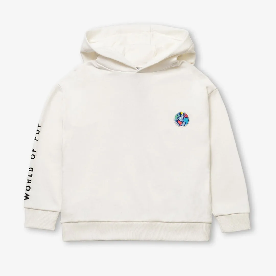 Sweatshirt badge "Planet" for children in organic cotton