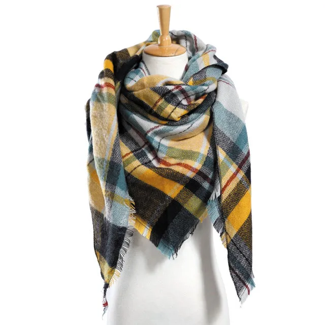 Top quality Winter Scarf Plaid Scarf Designer Unisex Acrylic Basic Shawls Women's Scarves hot sale VS051