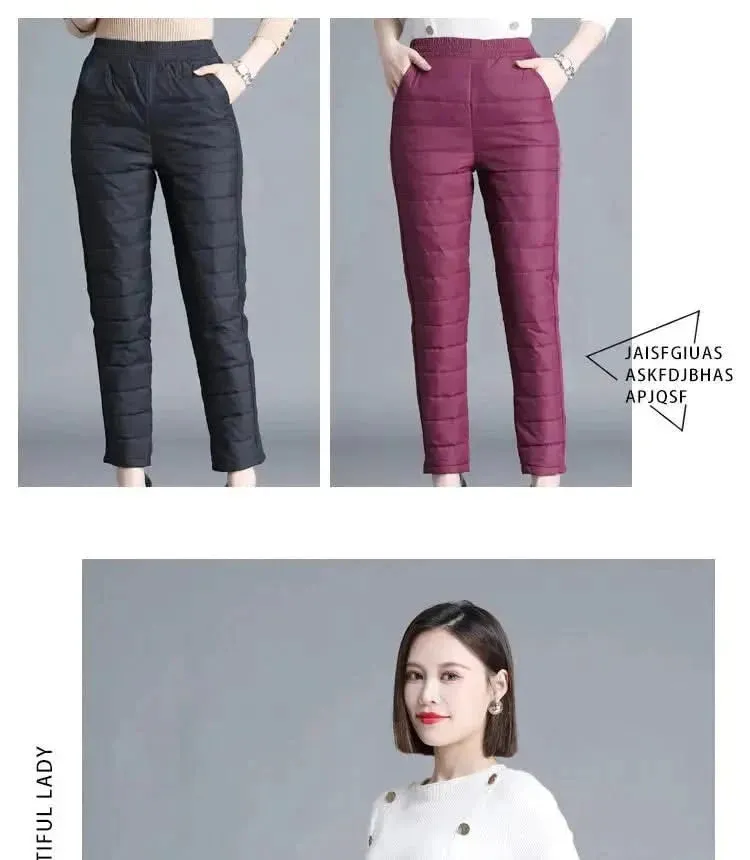 Winter 90% Duck Down Thicken Harem Pants for Women