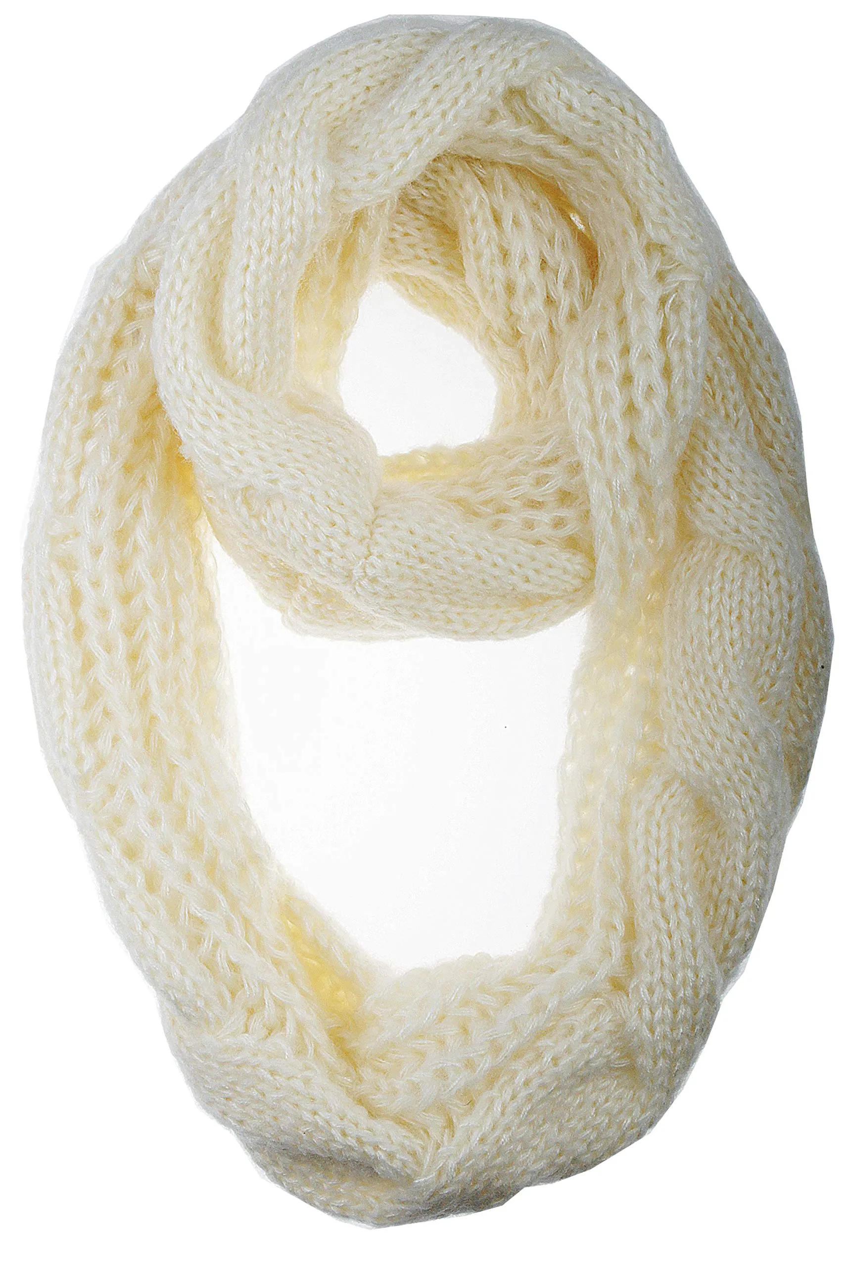 Womens Thick Ribbed Knit Winter Infinity Circle Loop Scarf