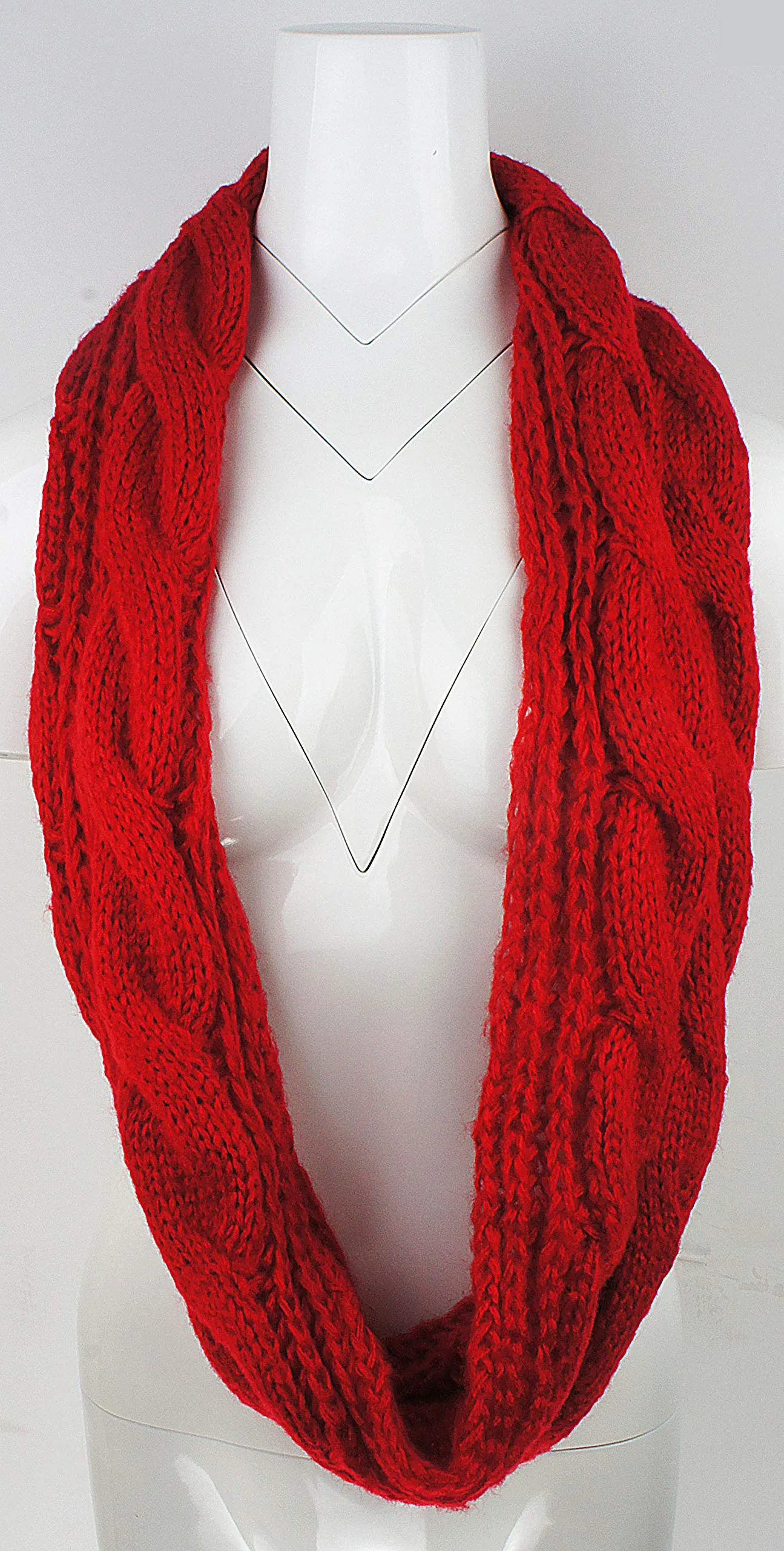 Womens Thick Ribbed Knit Winter Infinity Circle Loop Scarf