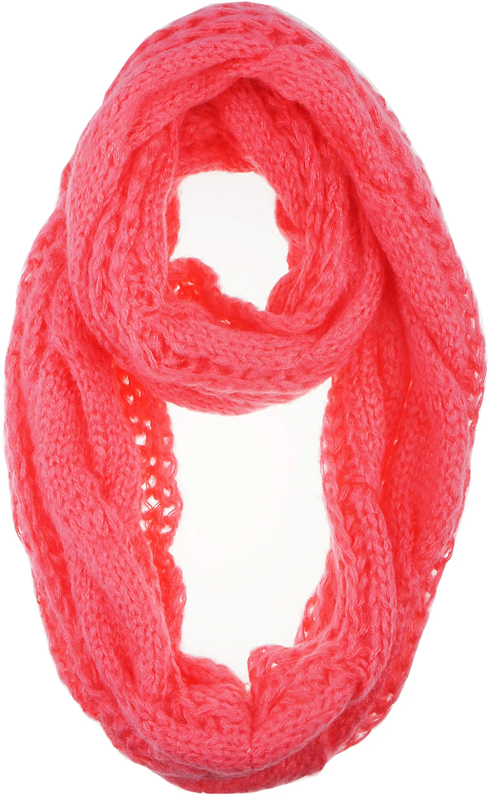 Womens Thick Ribbed Knit Winter Infinity Circle Loop Scarf