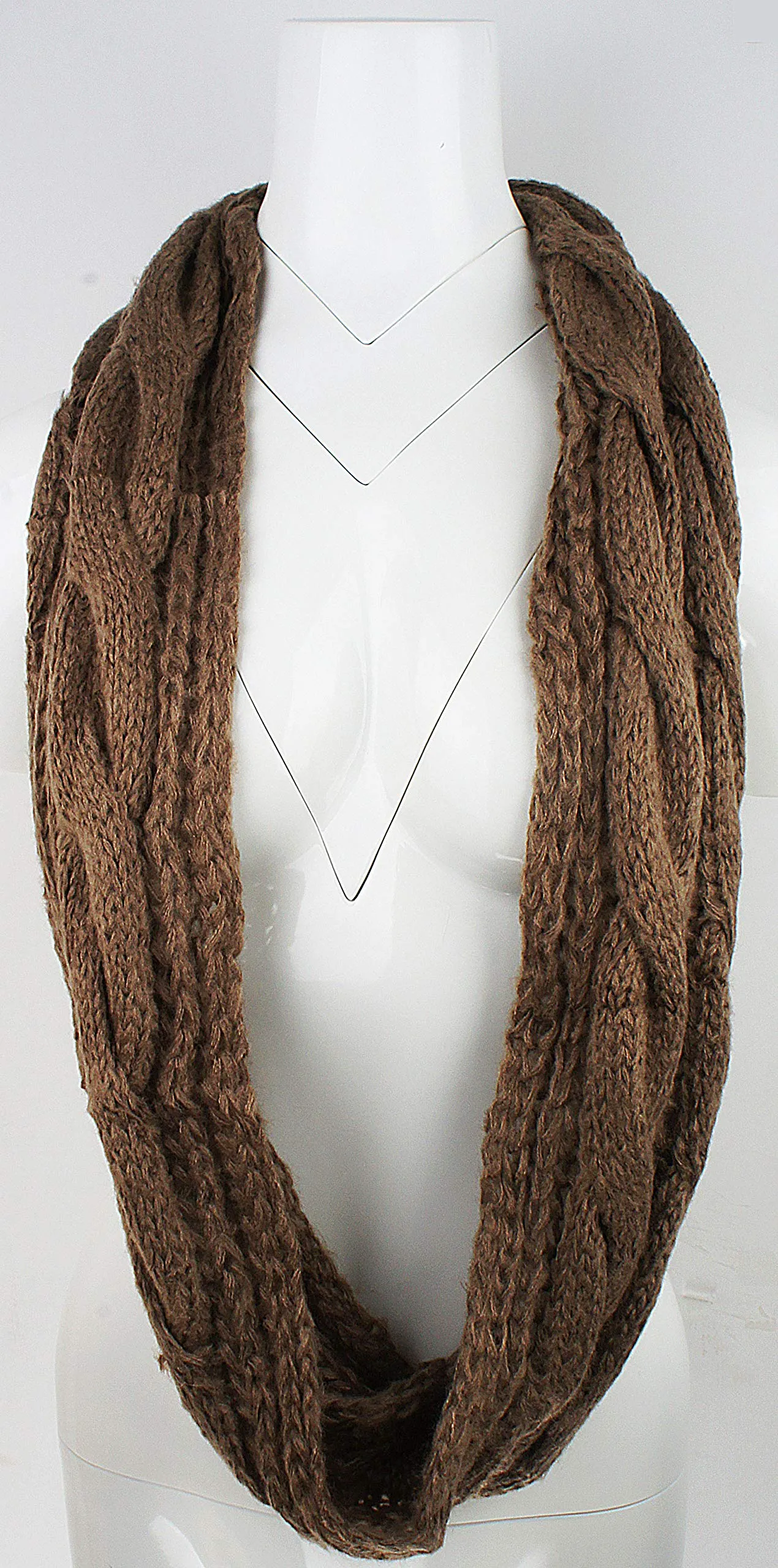 Womens Thick Ribbed Knit Winter Infinity Circle Loop Scarf