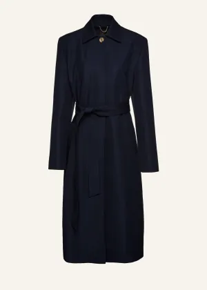 Wrap cotton coat in navy