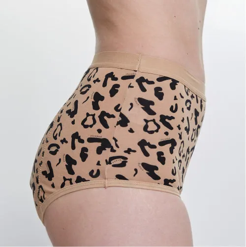 WUKA Leopard Print High Waist Period Pants - Heavy Overnight Flow