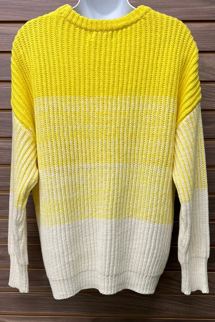 Yellow & Cream Heavy Knit Sweater