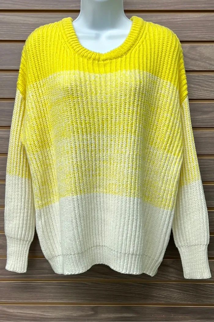 Yellow & Cream Heavy Knit Sweater