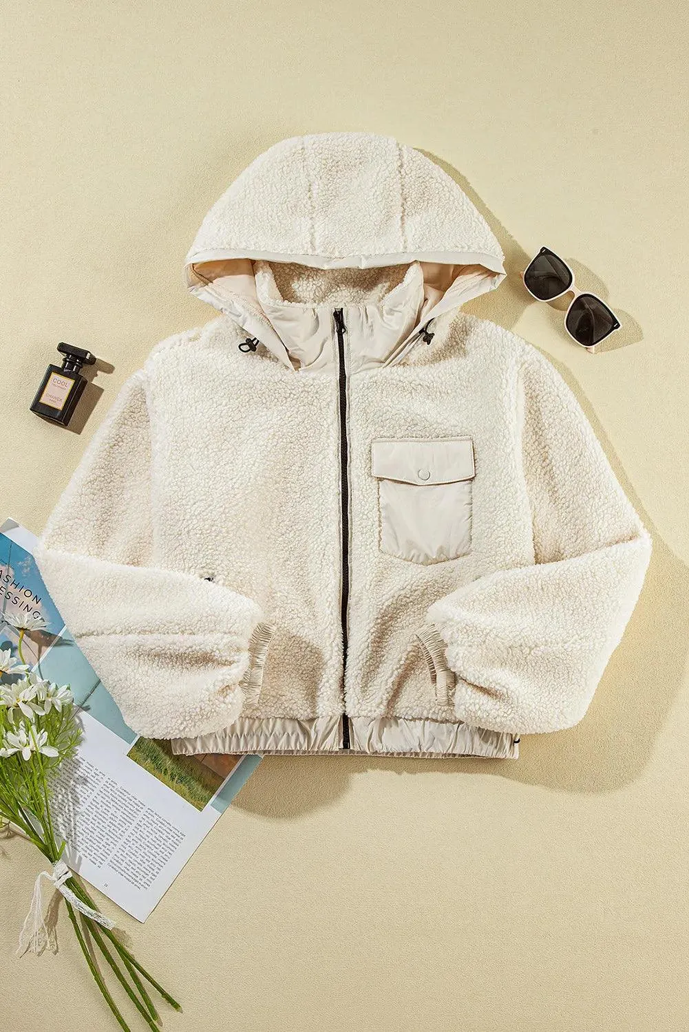 Zip Up Long Sleeve Hooded Jacket